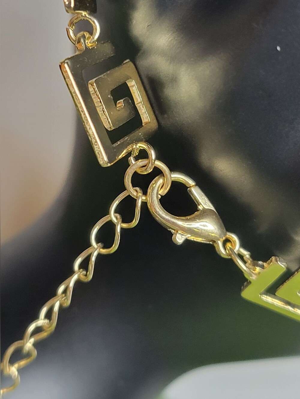 Gold Plated Adjustable Greek Key Design Bracelet, New - Picture 3 of 4